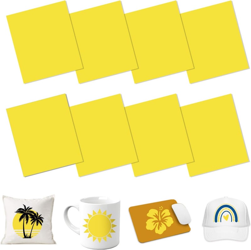 HTVSTD Yellow Sublimation Ink Transfer Sheets 8 Sheets 12'' x 10''Lemon Sublimation Paper Transfer Sheets for Mugs Tumblers DIY Transfer Paper - Image 1